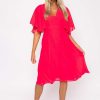 Sale Dresses | Rowen Avenue Fuchsia Angel Sleeve Dress