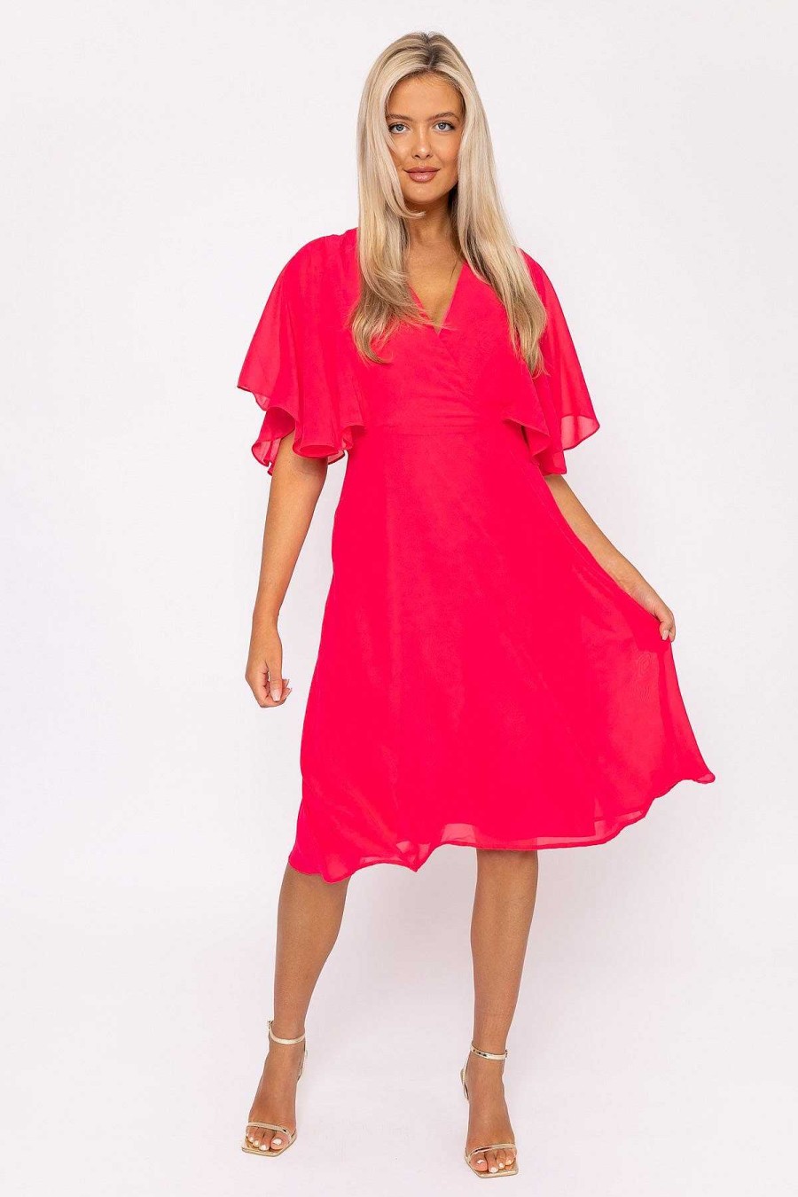 Sale Dresses | Rowen Avenue Fuchsia Angel Sleeve Dress