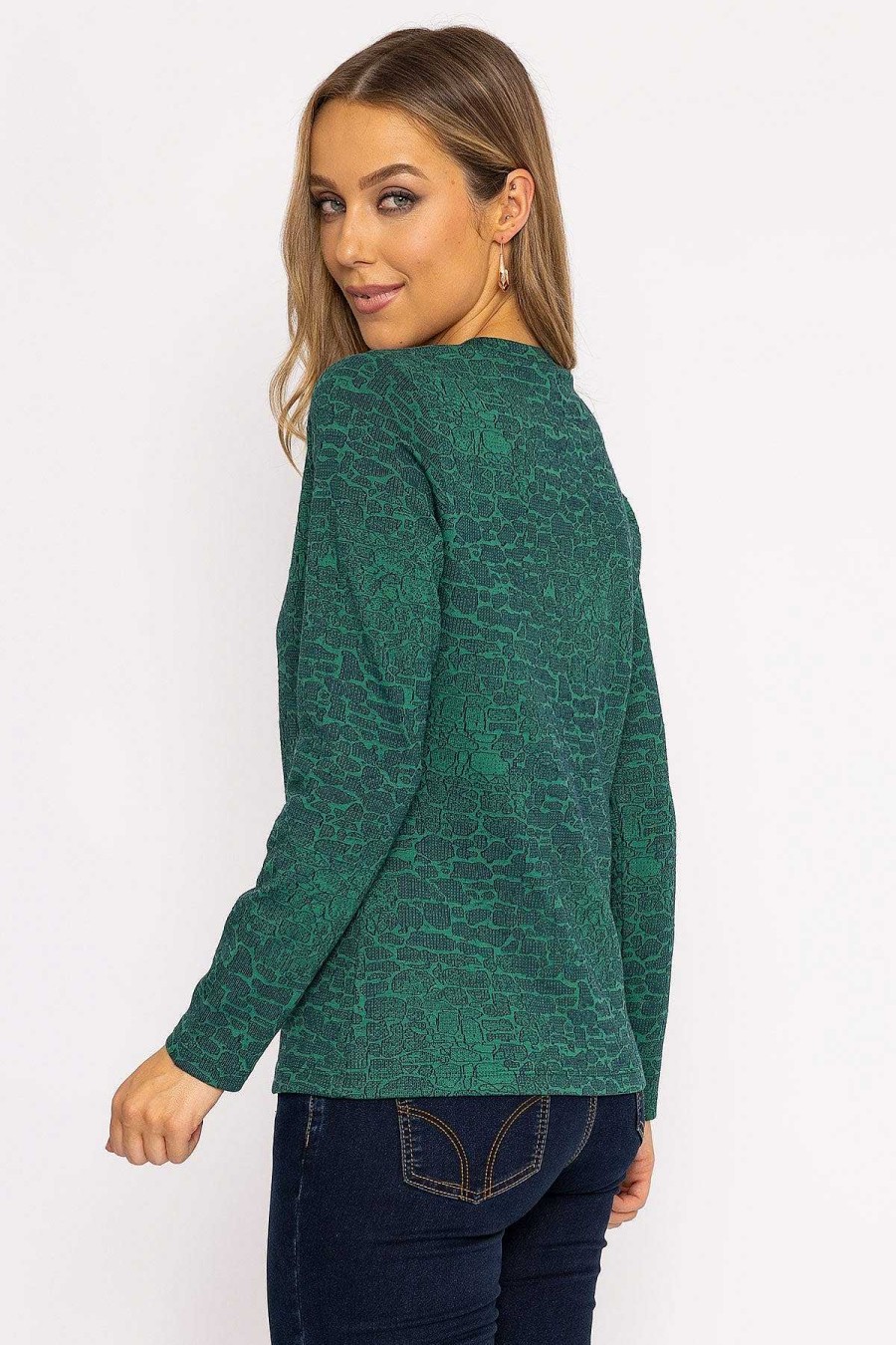 Hoodies & Sweatshirts | Rowen Avenue Marble Crew Neck In Green