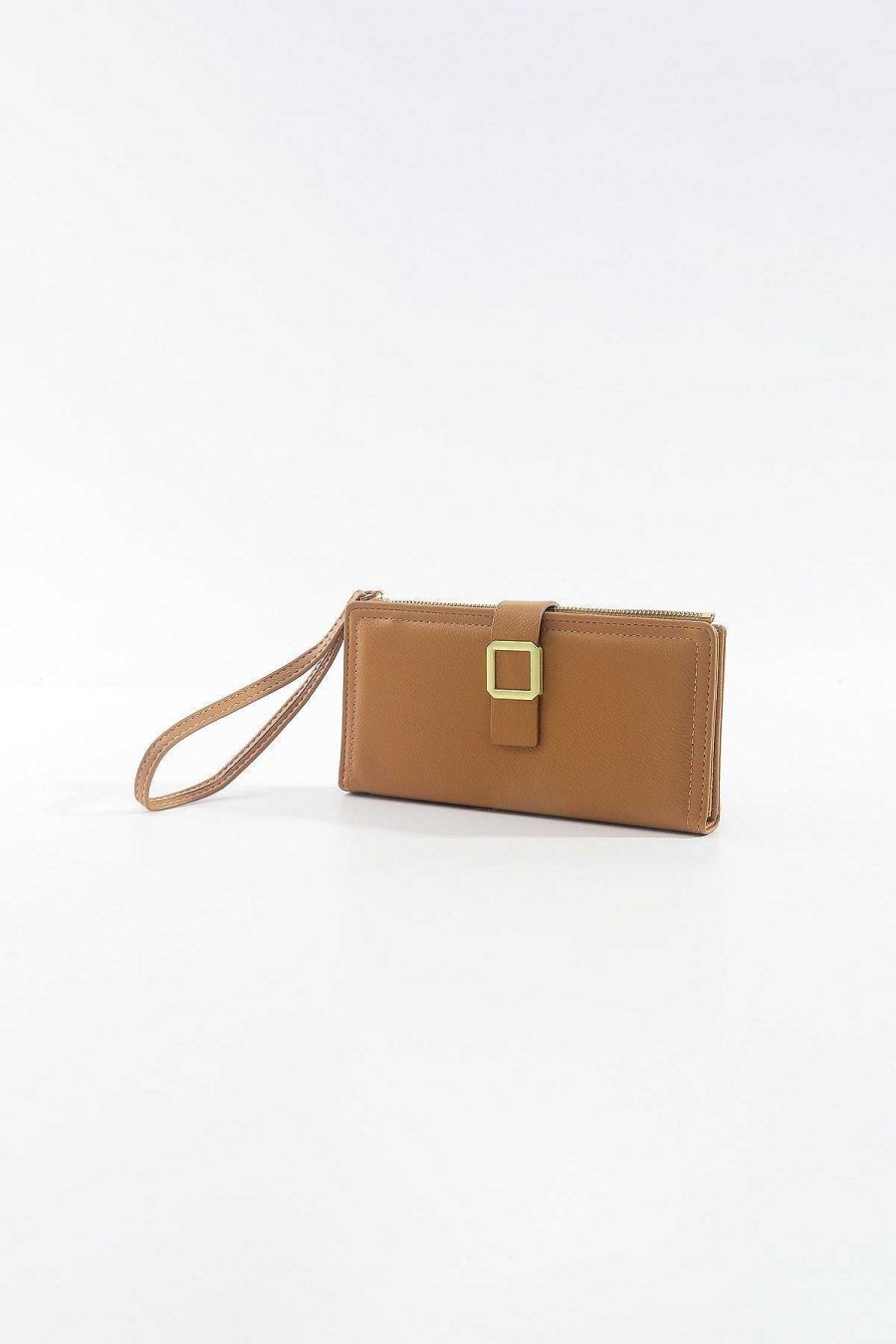 Accessories | SOUL Accessories Gold Buckle Purse With Wrist Strap