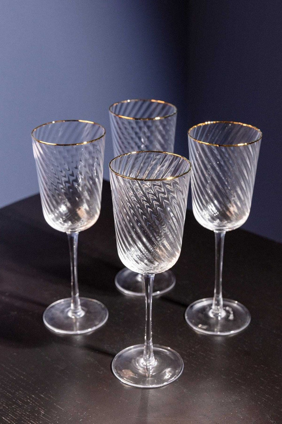 Homeware | Atticus & Stone Gold Trimmed Wine Glass Set Of 4