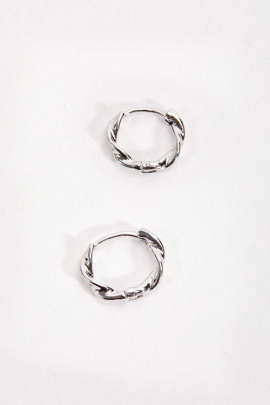 Earrings | Soul Jewellery Silver Tone Twist Hoop Earrings