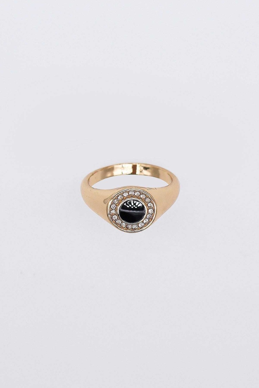 Rings | Soul Jewellery Gold Ring With Black Detail Size 7