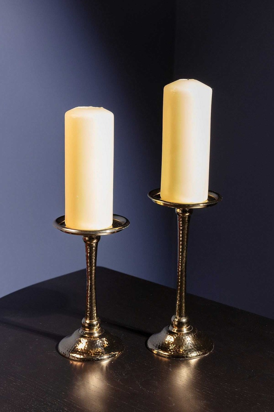 Homeware | Atticus & Stone Large Gold Pillar Candle Holder