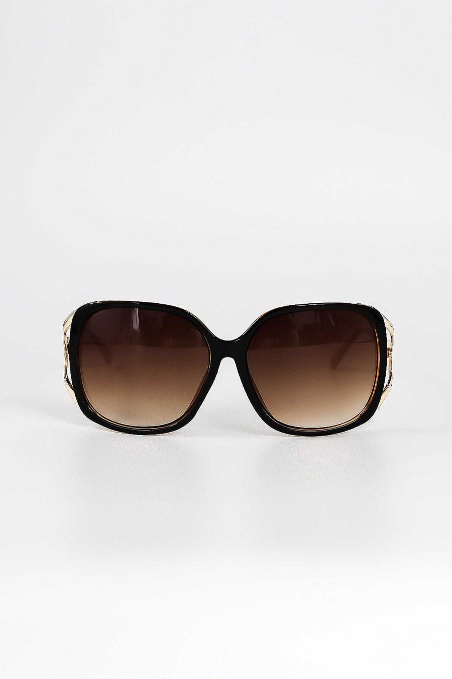 As Seen On Social | SOUL Accessories Black And Brown Contrast Arm Sunglasses