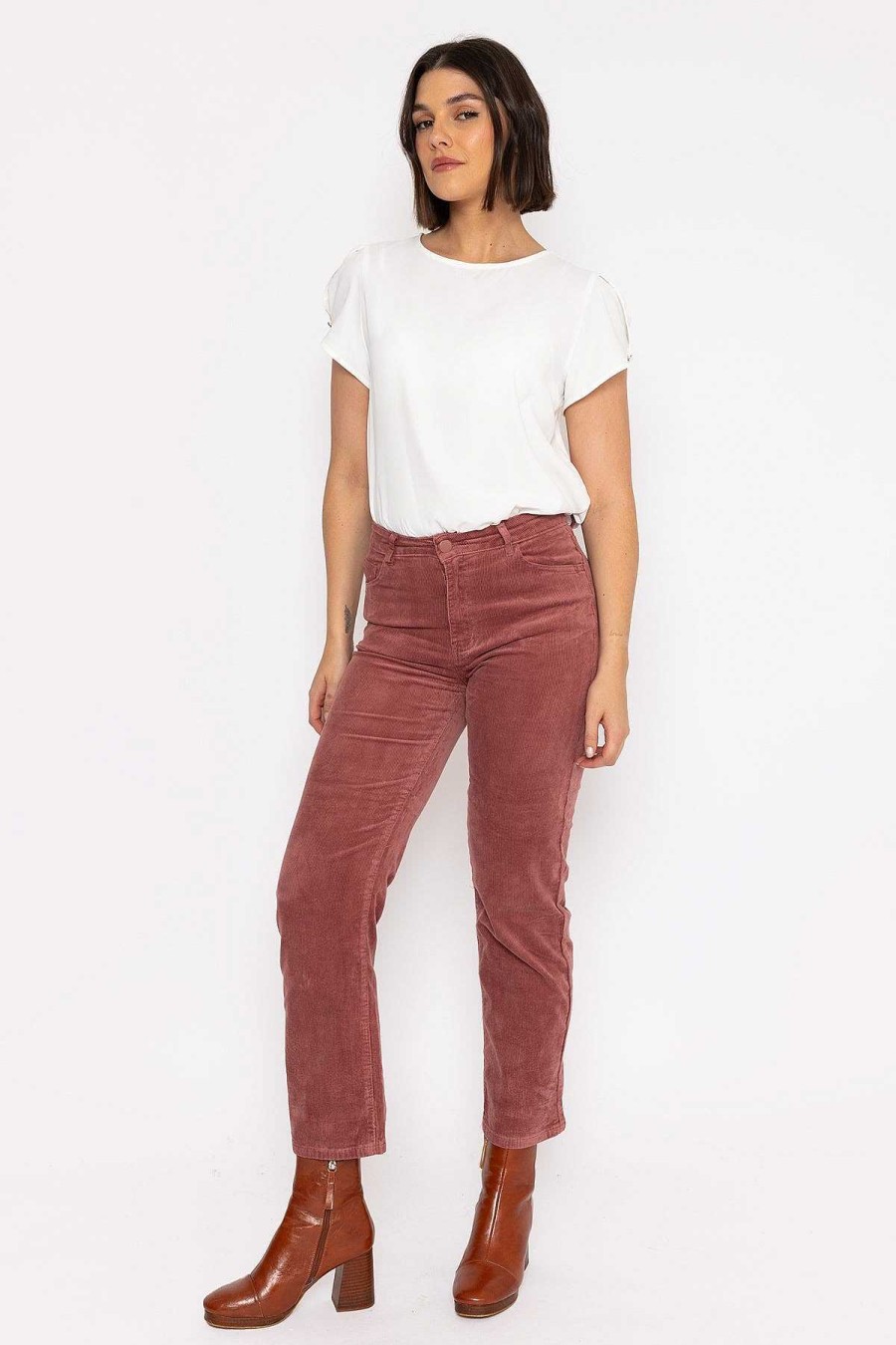 Jeans & Trousers | Oraije Solange Velvet Pants In Pink