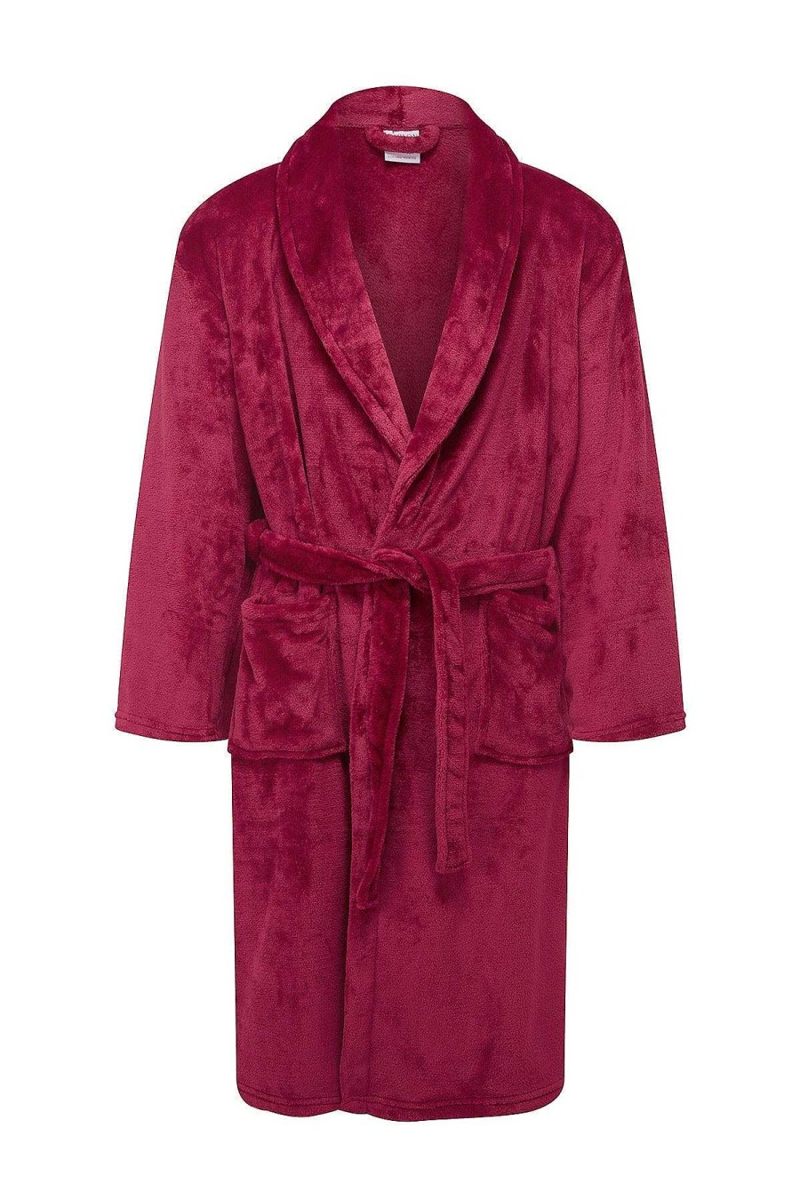 Nightwear | Marlon Sleepwear Mens Collared Fleece Robe In Wine