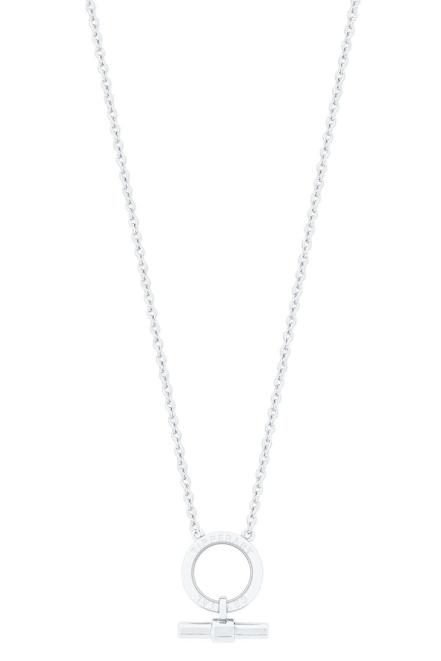 Boxed Gifts | Tipperary Crystal Jewellery T-Bar Circle Pendant In Silver