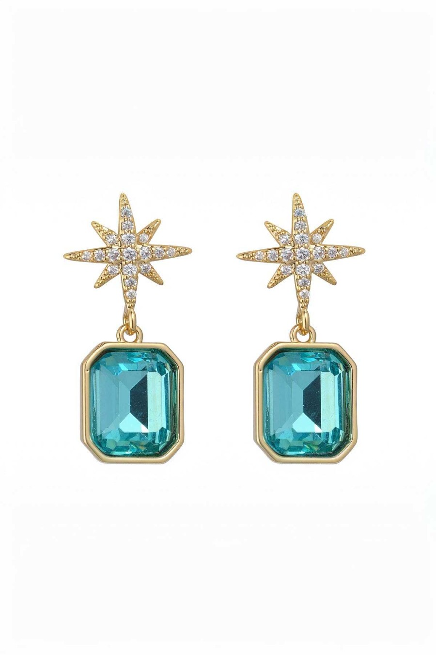 Earrings | Knight & Day Blue Crystal Star Earrings