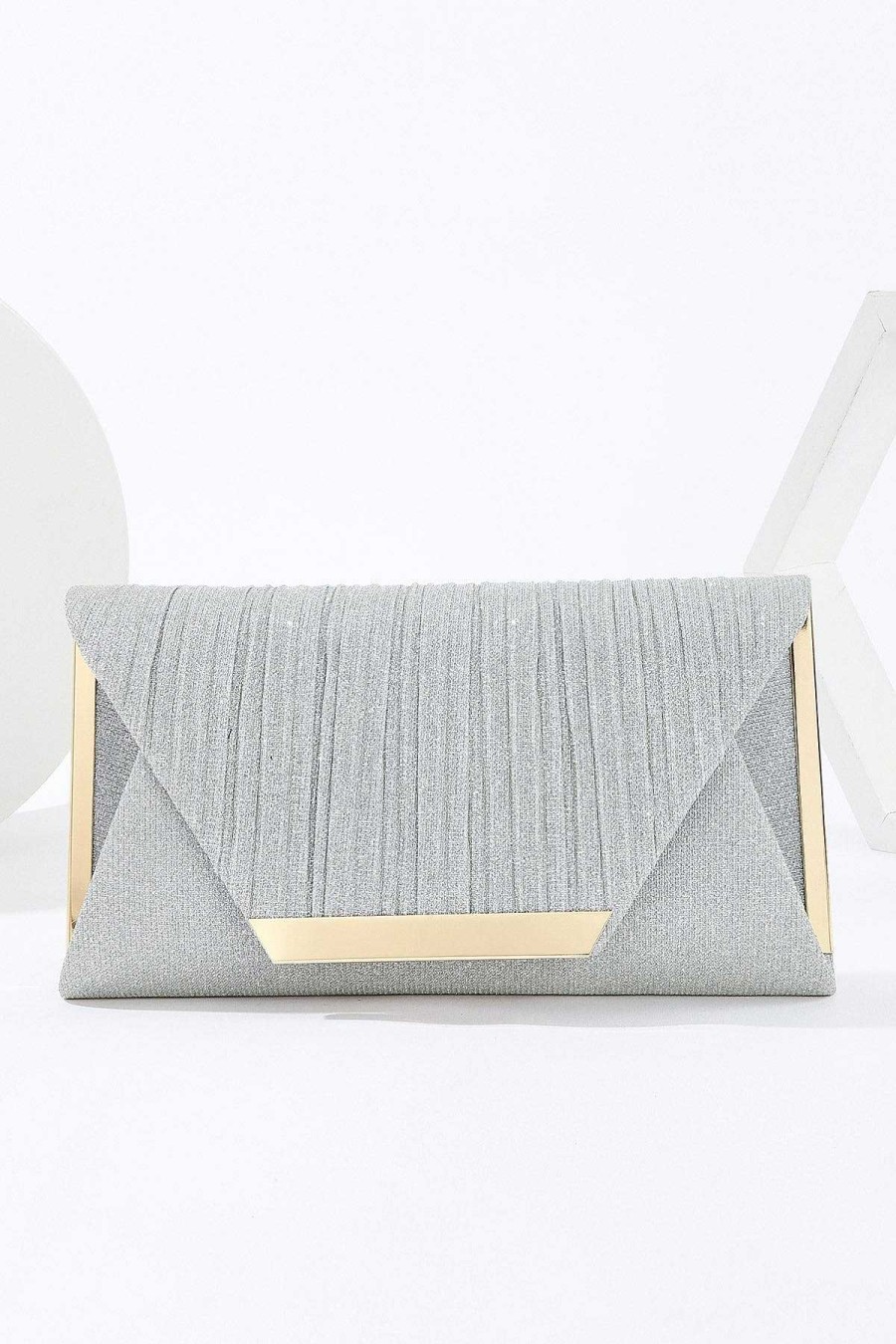 Accessories | Dice Sparkly Envelope Clutch In Silver