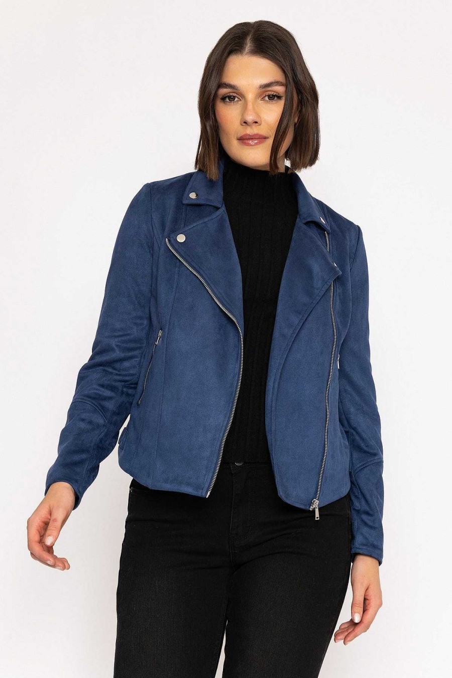 Coats & Jackets | Rowen Avenue Suede Biker Jacket In Petrol