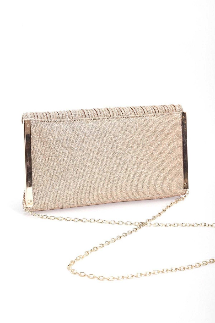 Accessories | SOUL Accessories Sparkle Pleated Front Clutch In Gold