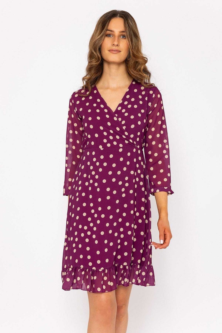 Sale Dresses | Pala D'oro Roisin Magenta Print Knee Length Dress