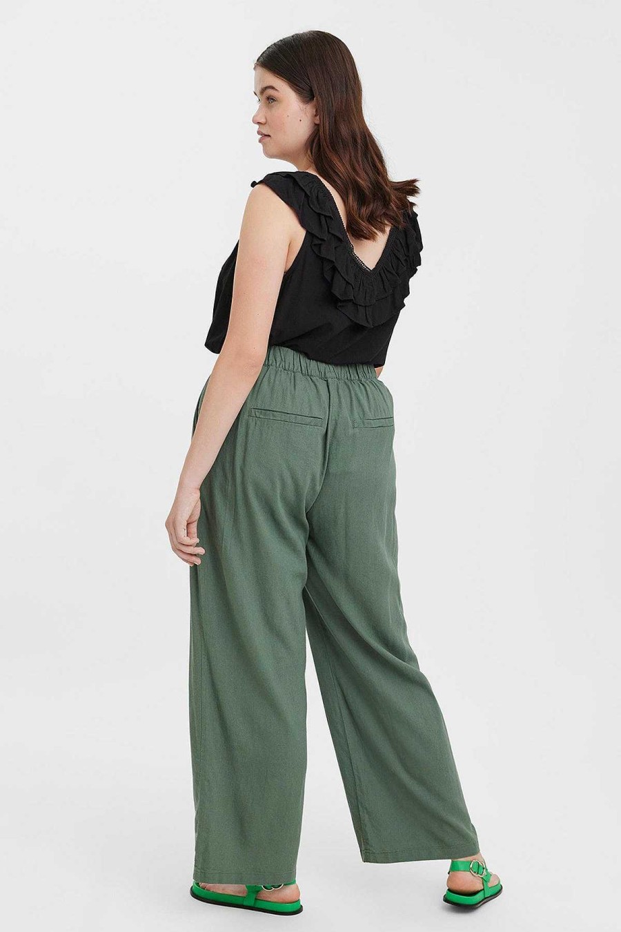 Jeans & Trousers | Vero Moda Curve Curve - Aubriella Wide Pants In Khaki