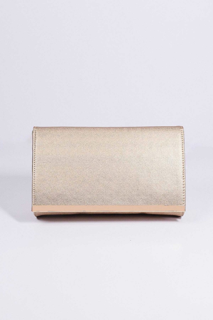 Accessories | SOUL Accessories Metallic Flapover Clutch In Gold