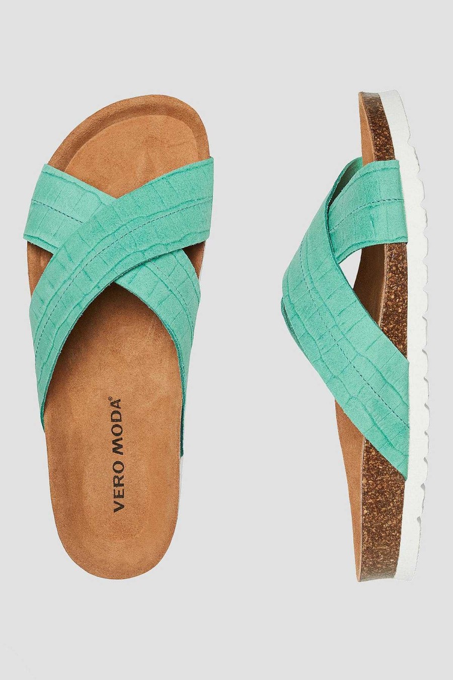 Footwear | Vero Moda Stina Leather Sandals In Green