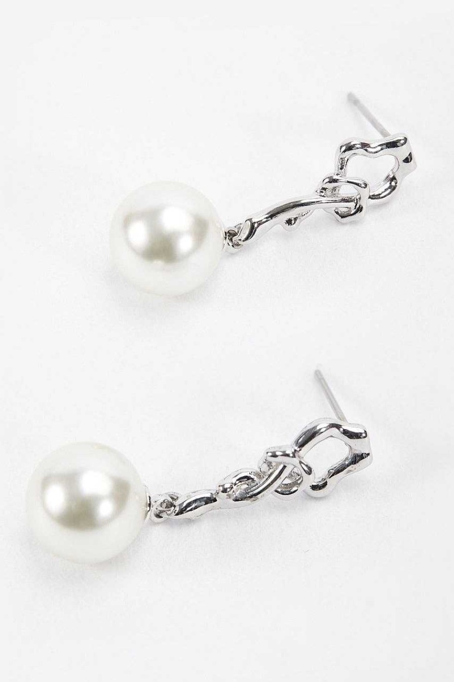 Boxed Gifts | Soul Jewellery Silver Tone Drop Pearl Earring