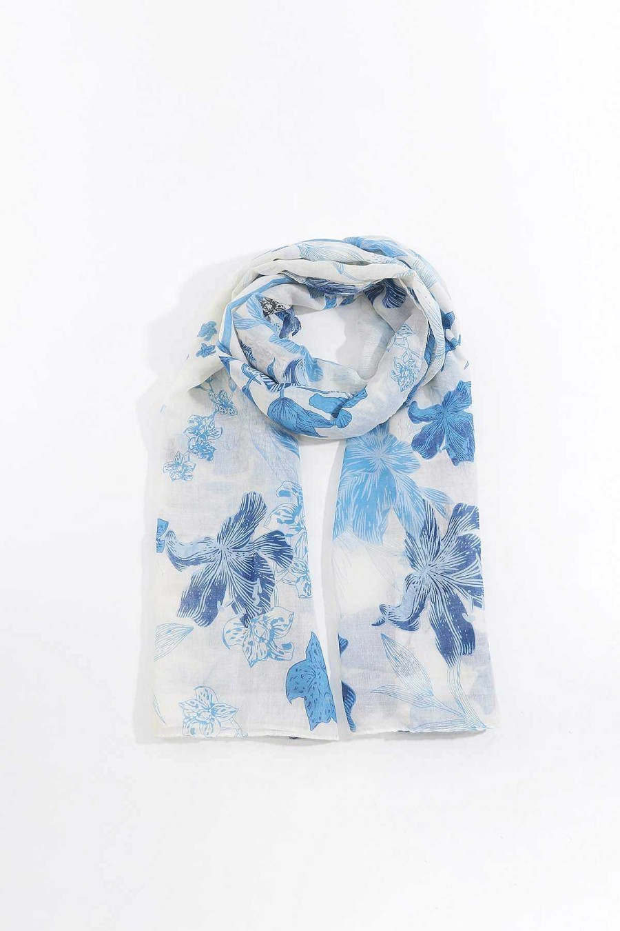 Accessories | SOUL Accessories Soft Floral Scarf In Blue