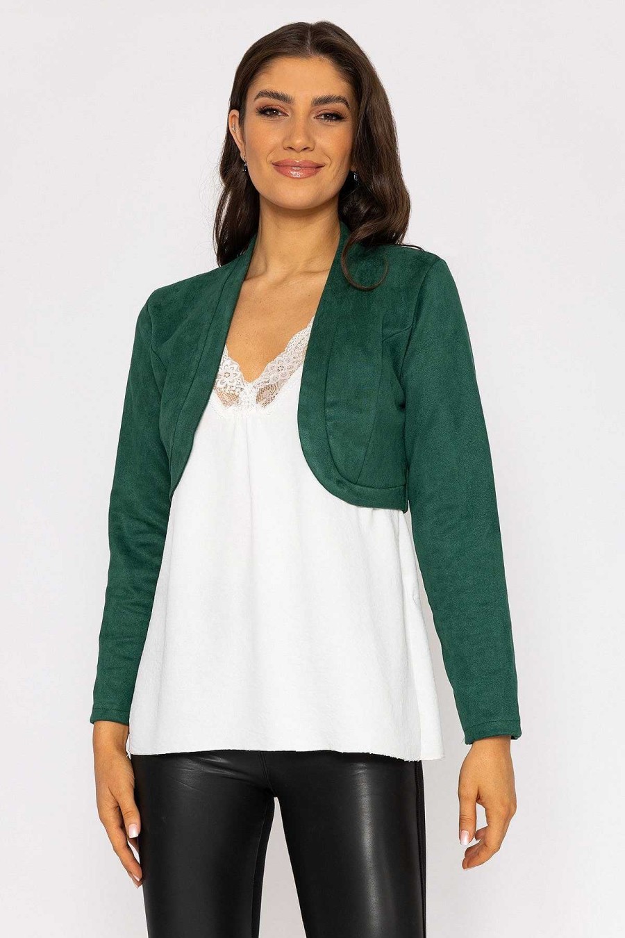 Blazers | Pala D'oro Suede Bolero In Bottle Green