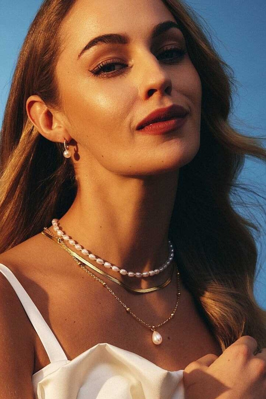 Necklaces | Knight & Day Gold Teardrop Pearl Necklace