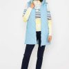 Coats & Jackets | Kelly & Grace Weekend Long Hooded Gilet In Blue