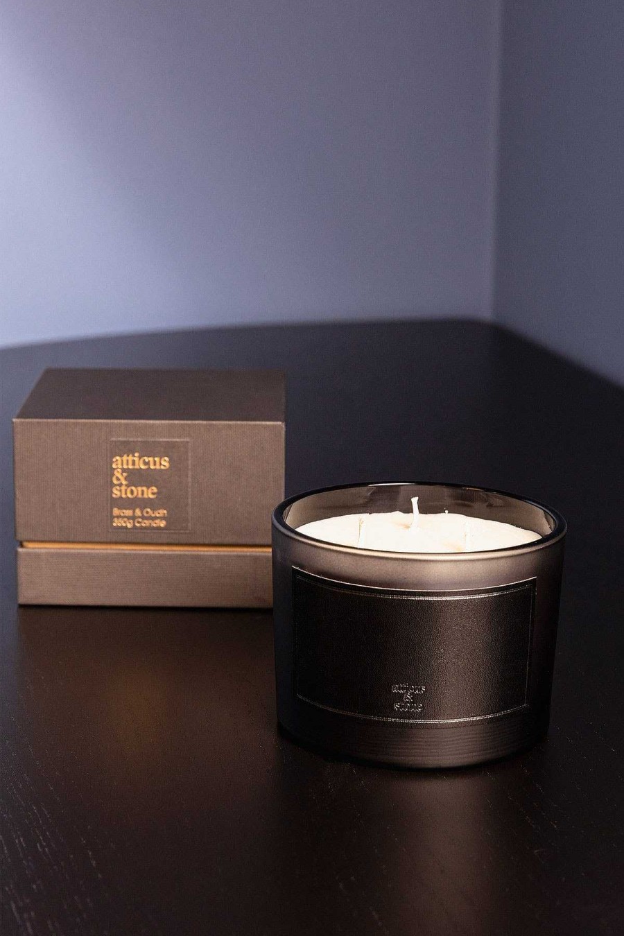 Homeware | Atticus & Stone Brass And Oudh 3 Wick Candle