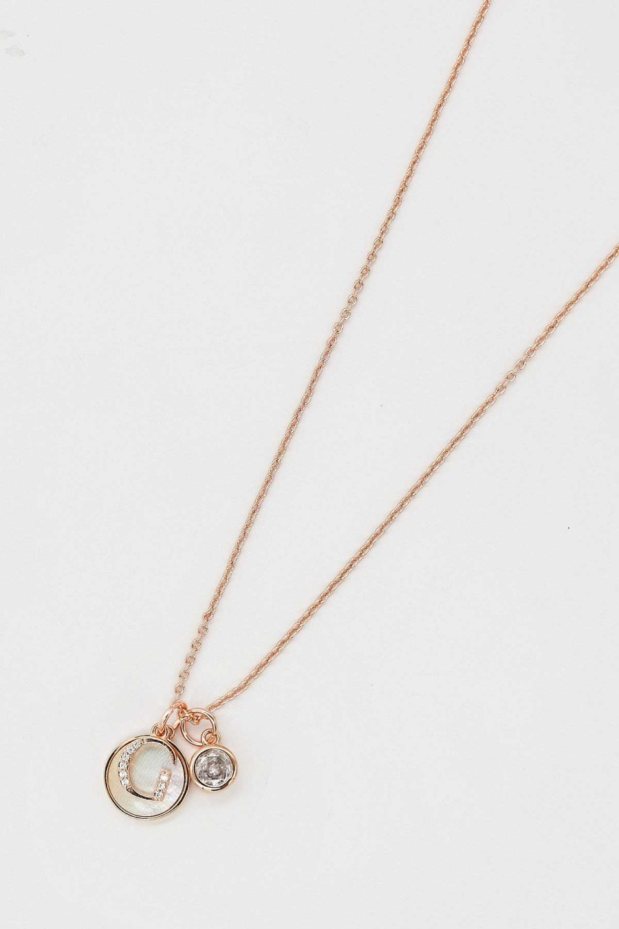 Jewellery | Cherish G Initial Necklace In Rose Gold