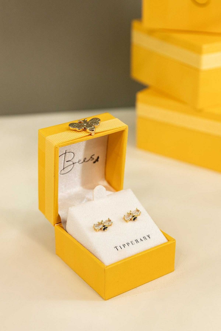 Her | Tipperary Crystal Jewellery Bee Ball Stud Earrings In Gold