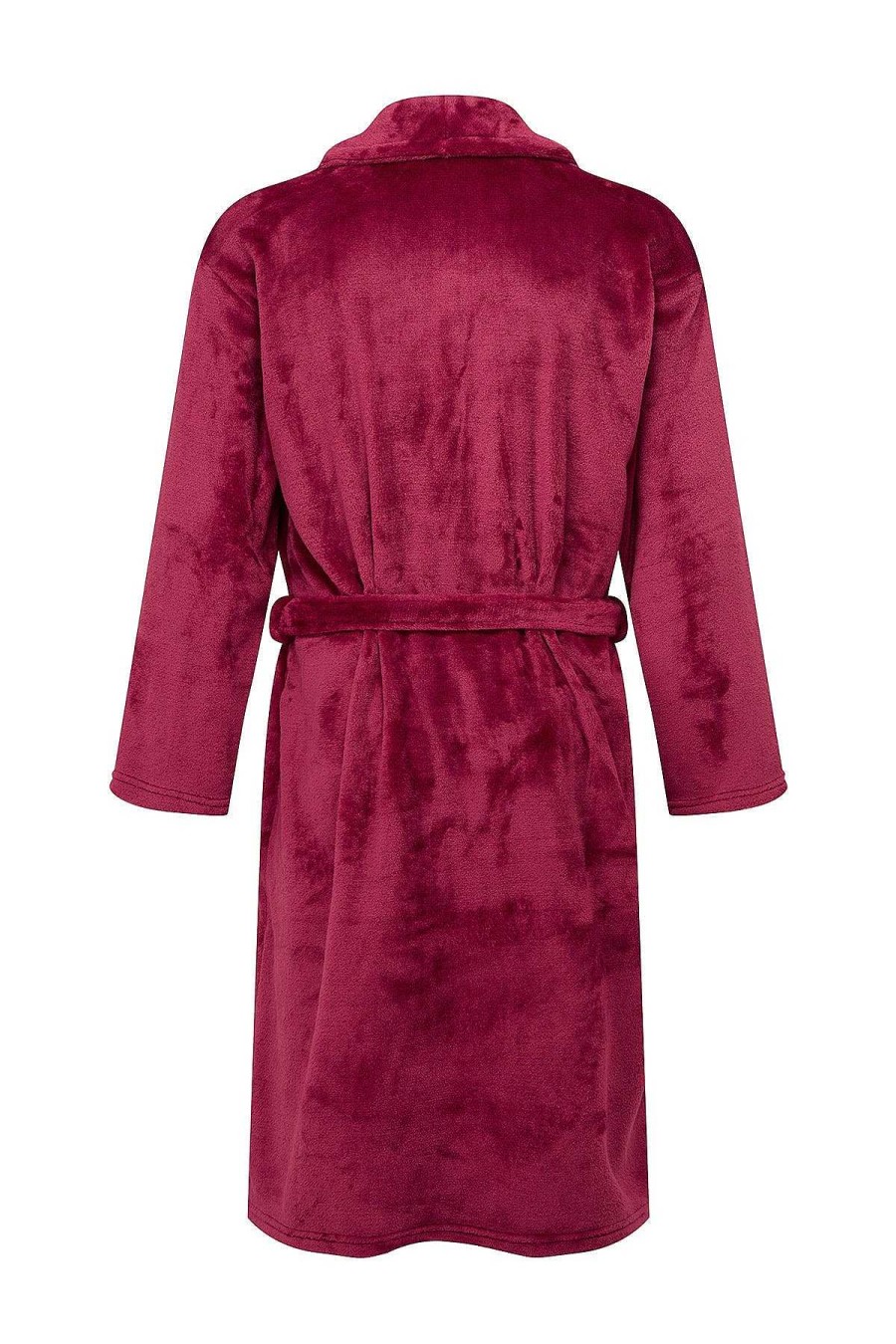 Nightwear | Marlon Sleepwear Mens Collared Fleece Robe In Wine