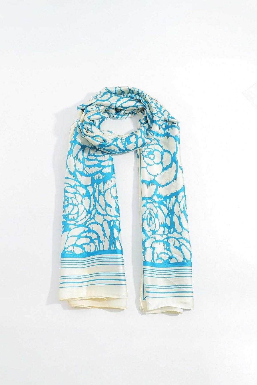 Accessories | SOUL Accessories Two Tone Floral Scarf In Blue