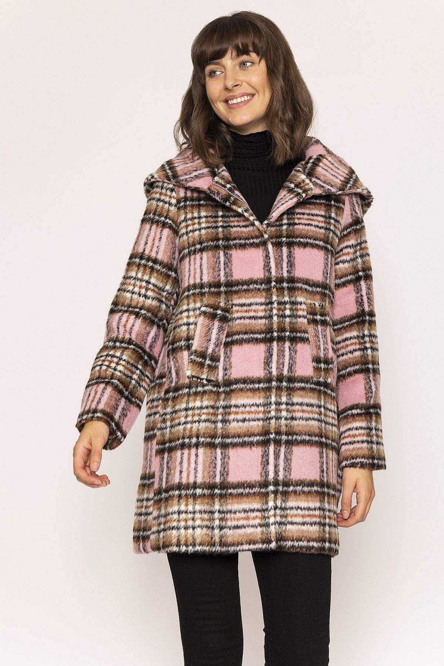 Coats & Jackets | Goa Goa Archelo Hooded Coat In Pink