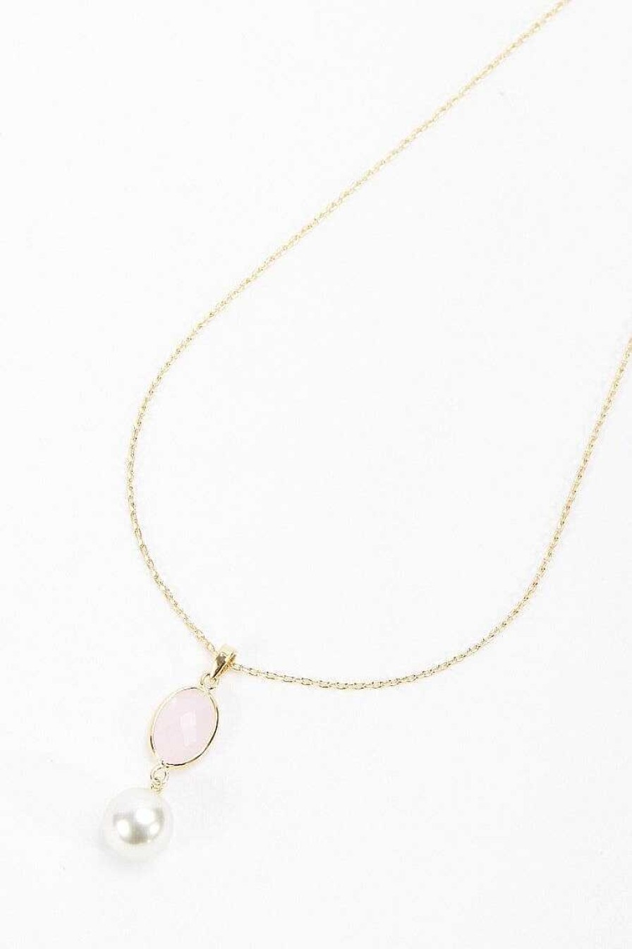 Boxed Gifts | Soul Jewellery Pink Stone Drop Pearl Necklace