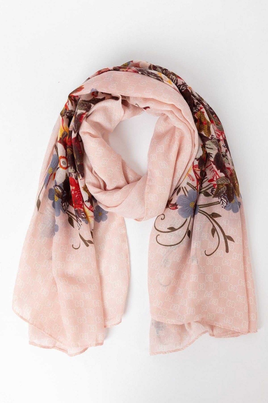 Accessories | Pala D'oro Accessories Floral Scarf In Pink