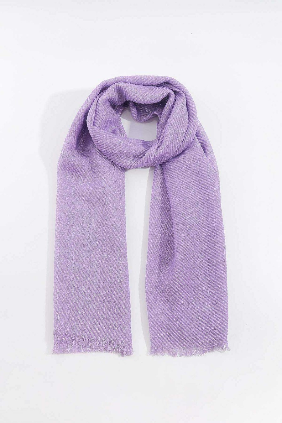 Accessories | SOUL Accessories Lurex Pleated Occasion Scarf In Lilac