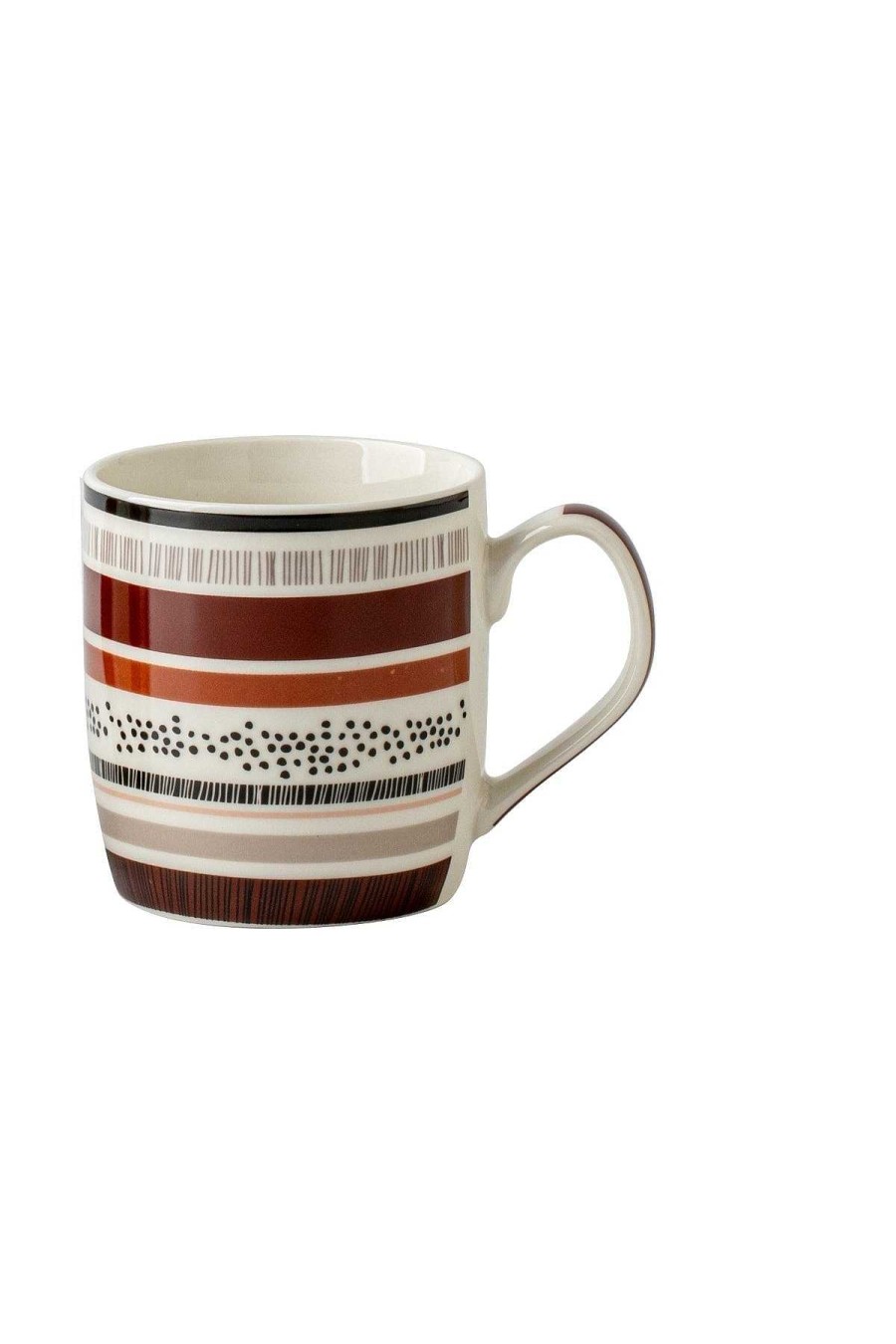 Homeware | Carraig Donn HOME Set Of 4 Striped Brown Mugs