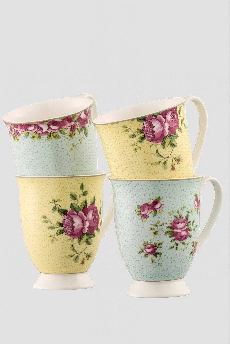 Homeware | Belleek Archive Rose Ceramic 4 Piece Mug Set