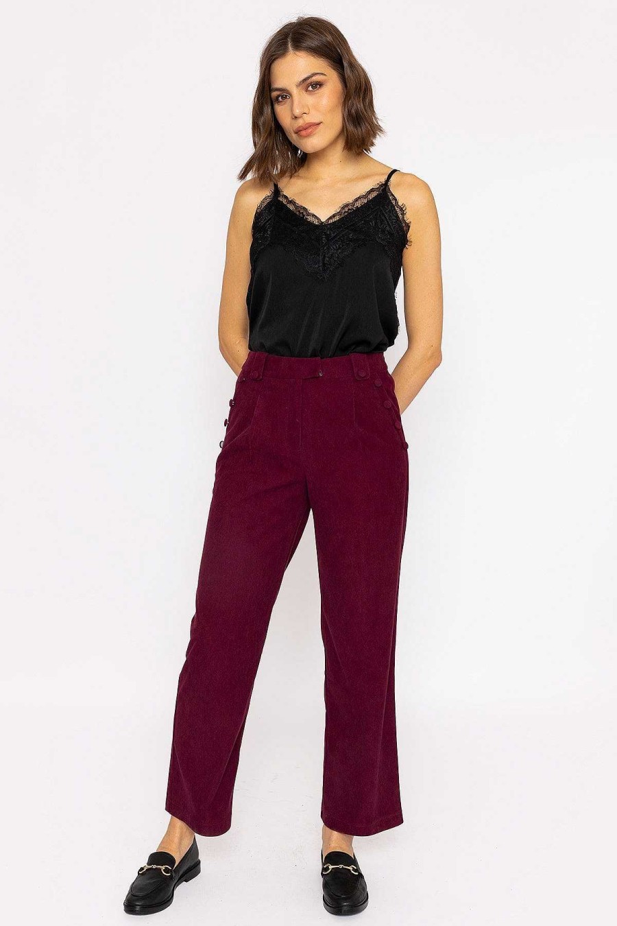 Jeans & Trousers | Rowen Avenue Cord Wide Leg Pant In Plum