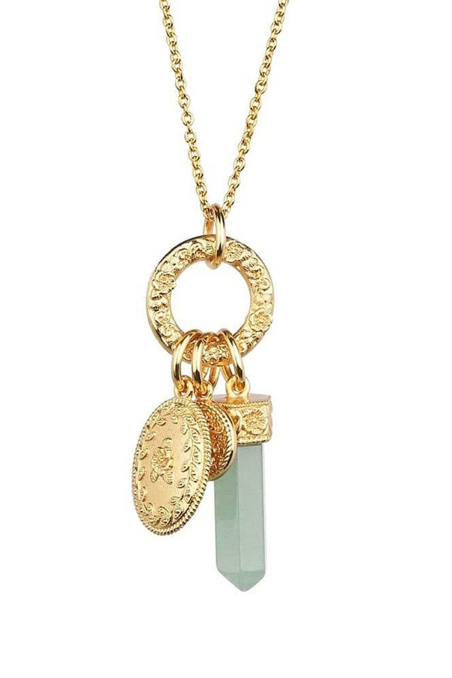 Boxed Gifts | Newbridge Silverware Jewellery Gold Plated Pendant With Green Aventurine Charm