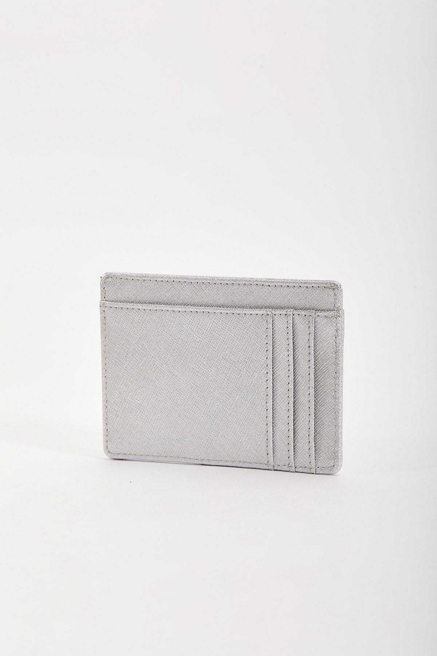 Accessories | SOUL Accessories Leather Card Holder In Silver