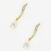 Earrings | Joularie Long Diamante Drop Earrings