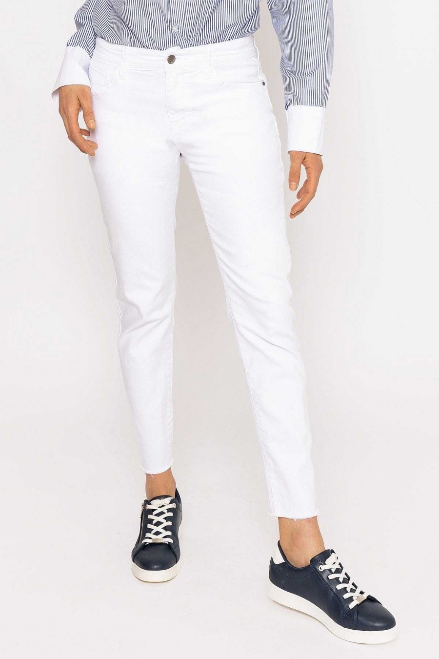 Jeans & Trousers | Kalisson Frayed Hem Jeans In White