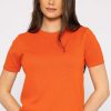 Jumpers & Cardigans | Kelly & Grace Weekend Merino Short Sleeve Crew In Orange