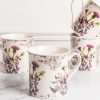 Homeware | Newgrange Living Thistle White Bone China Set Of 4 Mugs