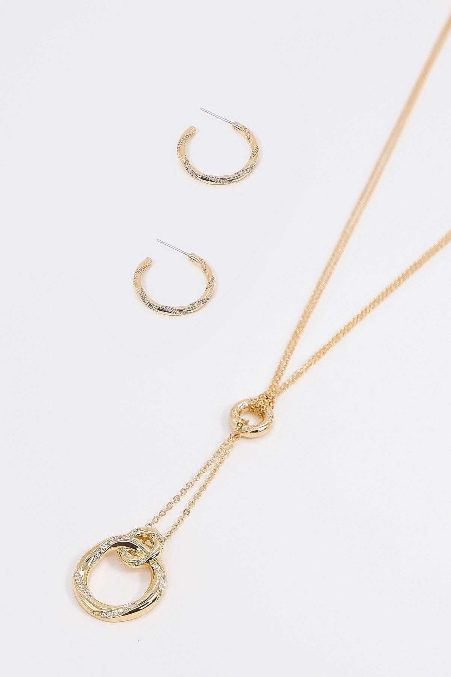 Necklaces | Joularie Wrapped Diamante Necklace In Gold