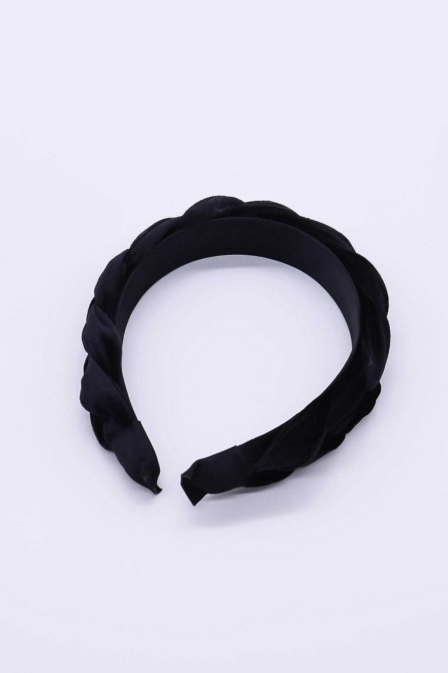 Hair Bands | SOUL Accessories Black Velvet Plaited Hairband