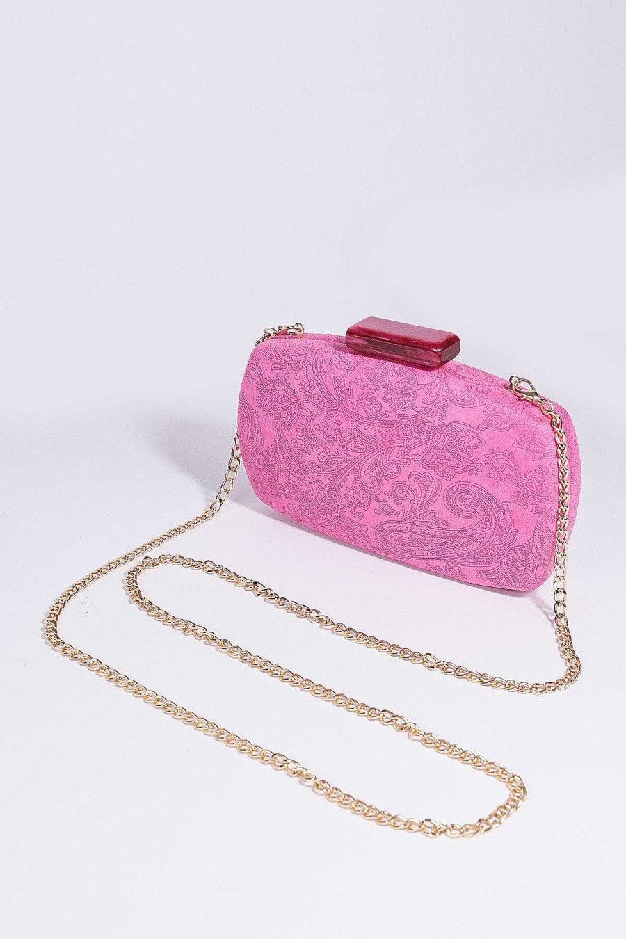 Teenager | SOUL Accessories Paisley Fabric Clutch In Pink