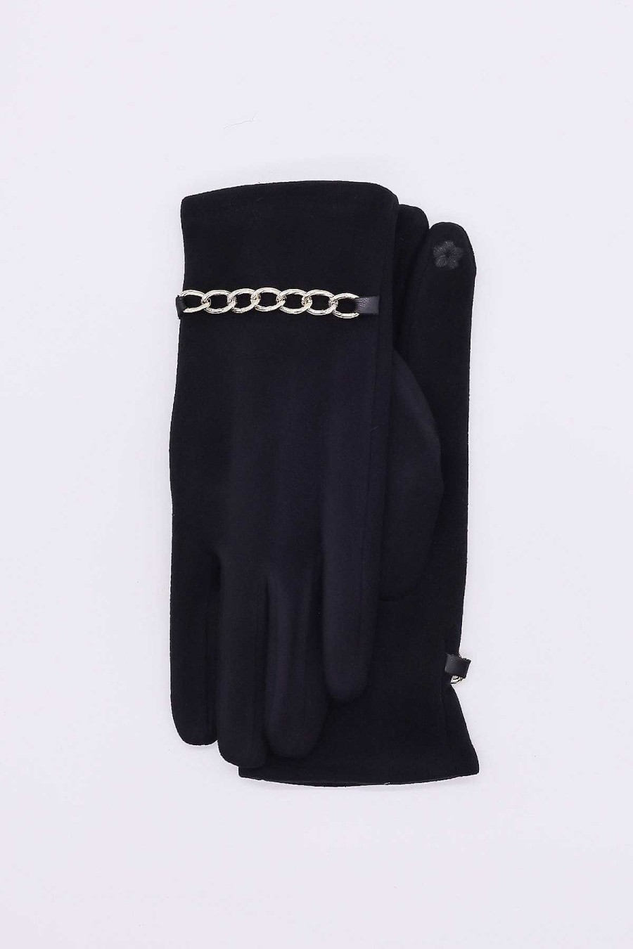 Gloves | SOUL Accessories Chain Detail Glove In Black