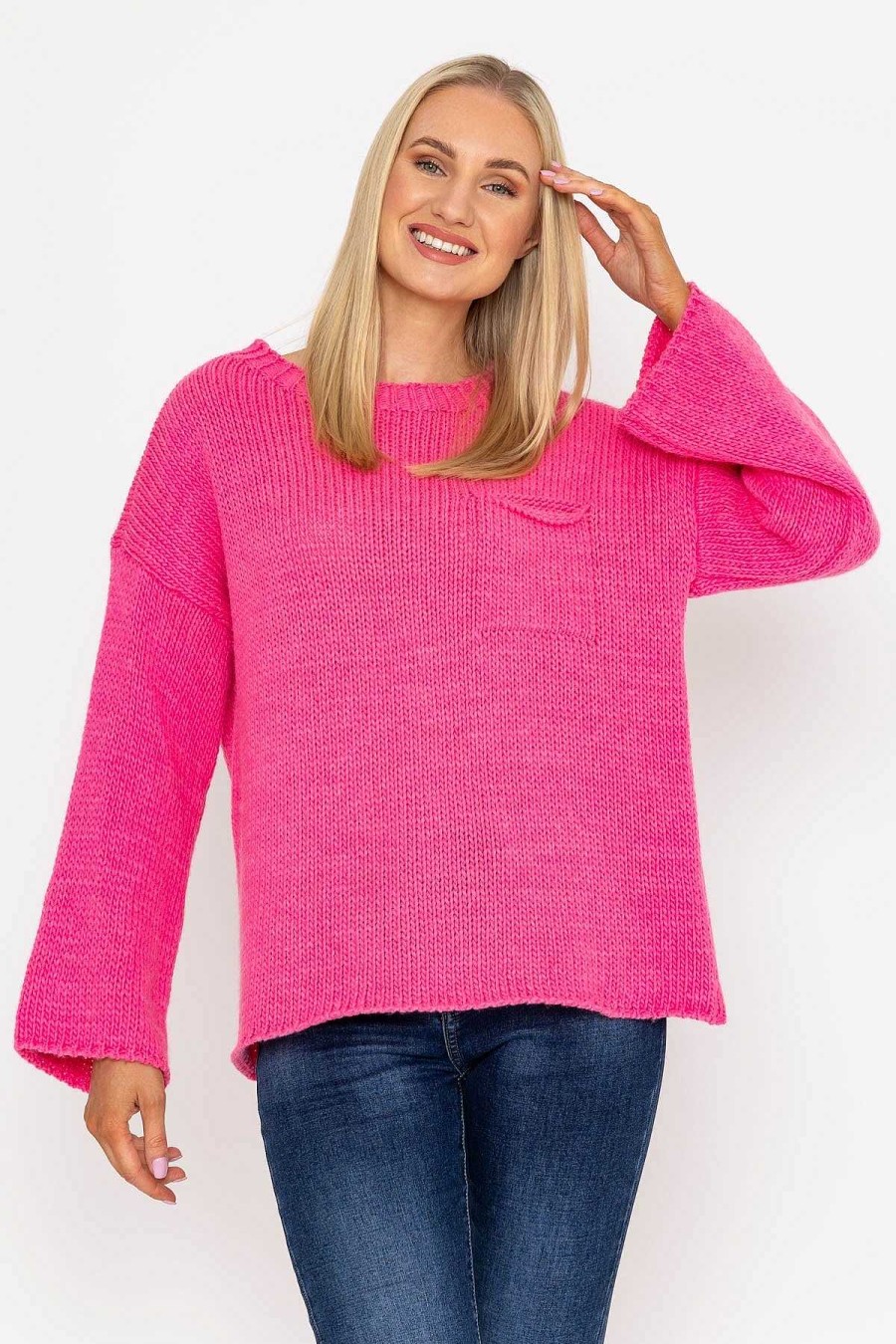 Jumpers & Cardigans | Pala D'oro Pocket Knit In Pink