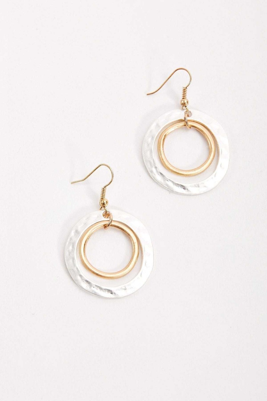 Earrings | Soul Jewellery Silver And Gold Circle Earrings