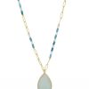 Necklaces | Knight & Day Blue Amazon Gemstone Mid Length Necklace